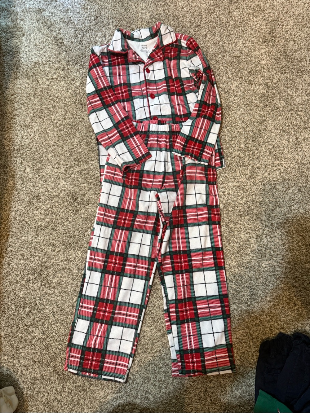 Carter’s Kids Red Plaid Pajama Set - Cozy Holiday Sleepwear